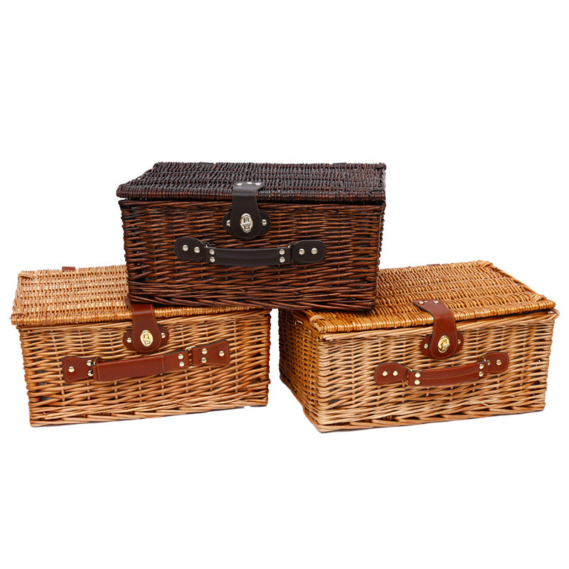 Large Picnic Basket Rattan Wicker Picnic Storage Basket
